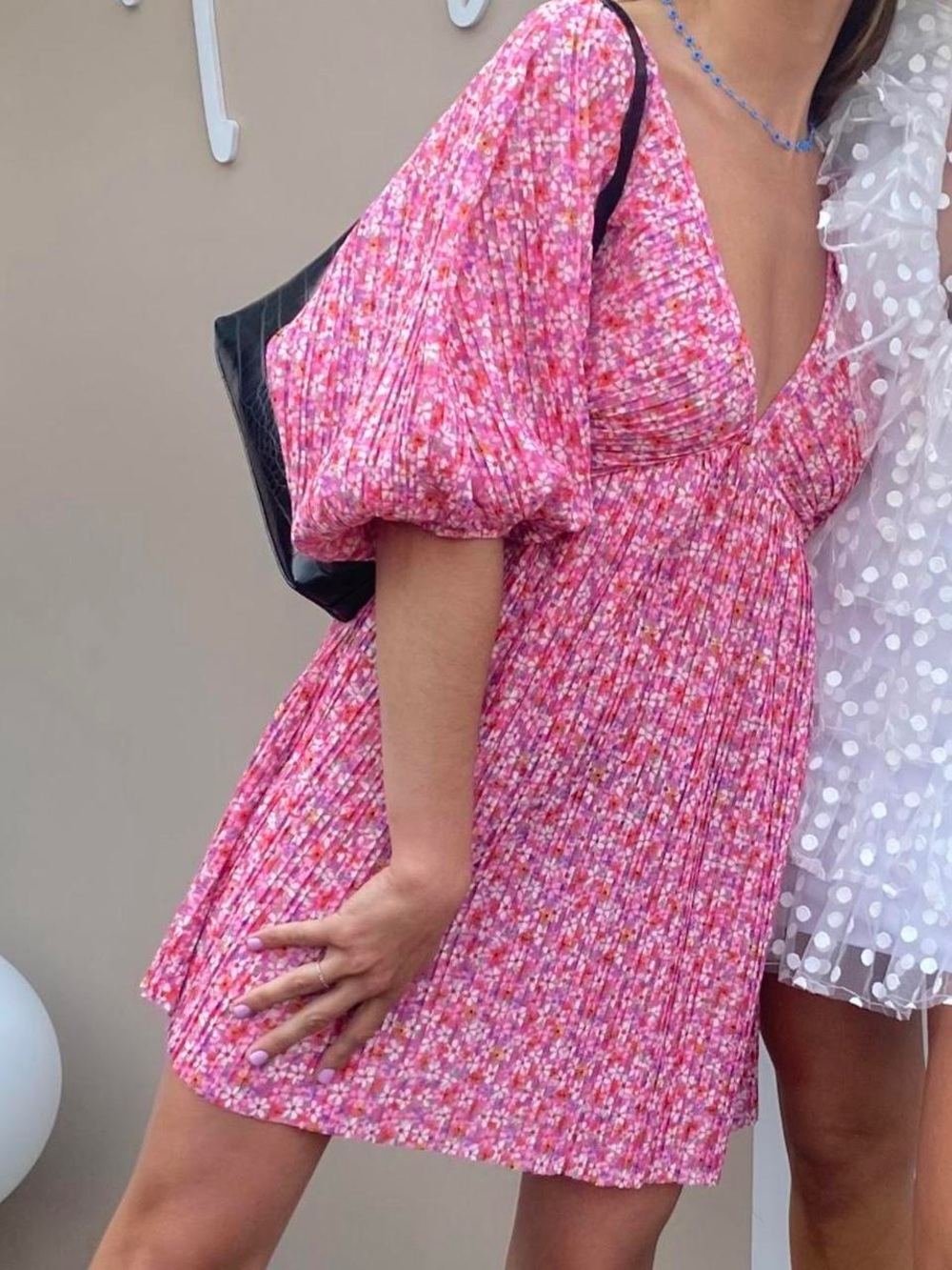 Zara Tie Back Vneck Floral Dress